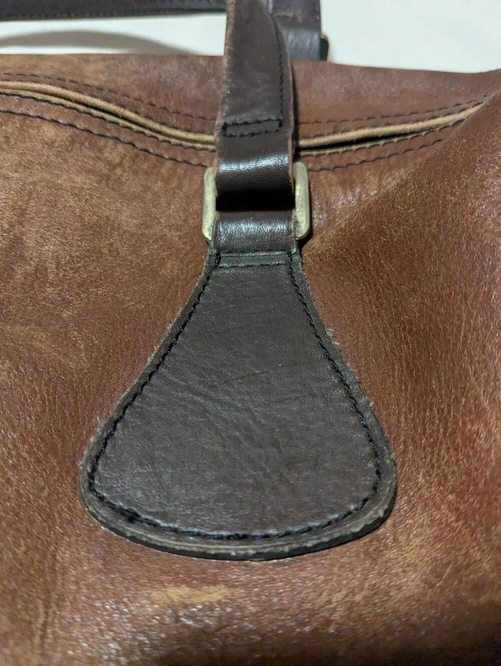 Brown VTG Leather Weekend Bag - Soft, Relaxed